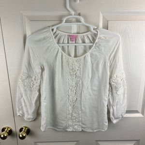 Lilly Pulitzer Briony Crochet White Top Size XS